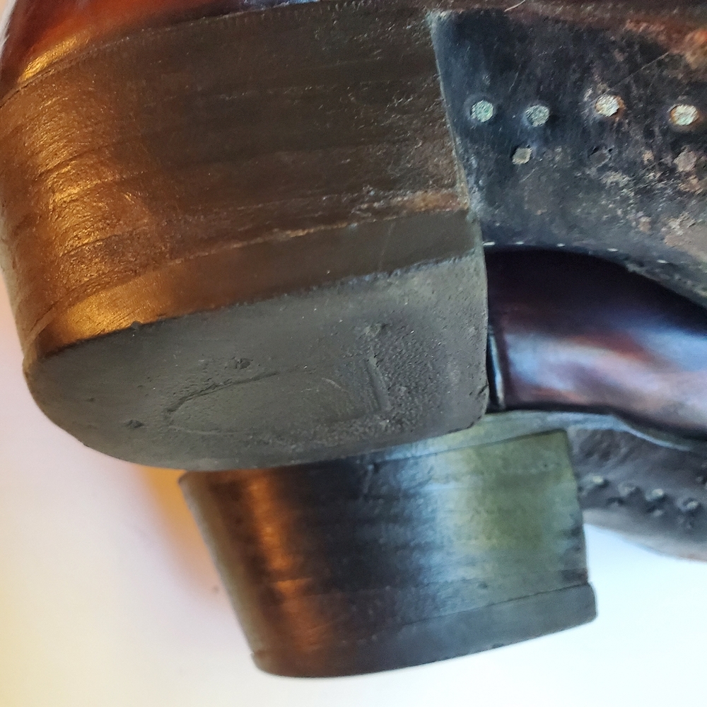 TEXAS WESTERN COWBOY BOOTS BROWN USA SIZE 9EE M-70 - Picture 10 of 16